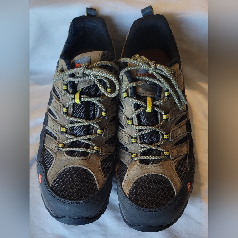 Merrell Moab 2 Vent Waterproof Mens Work Trail Hiking Shoes Sz 10.5W, Steel Toe